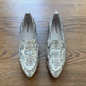 Jeffrey Campbell Textured Snake Print Flats
